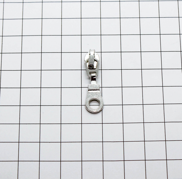 Automatik-Schieber mit  Anhänger Donut silber schmal